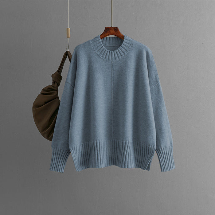 Damski Oversized Sweter z Prążkowanymi Wykończeniami