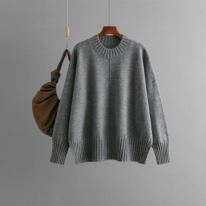 Damski Oversized Sweter z Prążkowanymi Wykończeniami