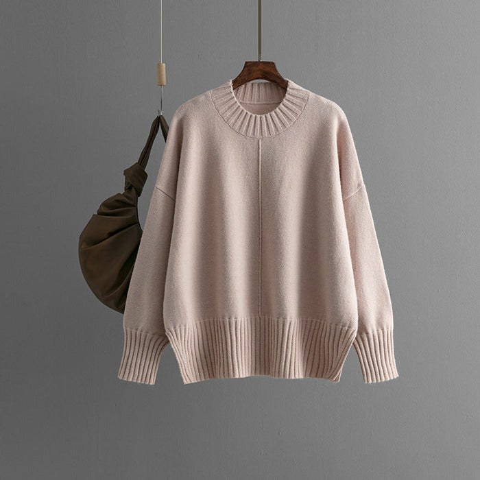 Damski Oversized Sweter z Prążkowanymi Wykończeniami