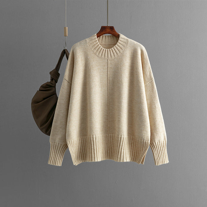 Damski Oversized Sweter z Prążkowanymi Wykończeniami