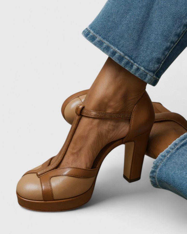 Christina | Eleganckie Szpilki T-Strap z Zamkniętym Nosem