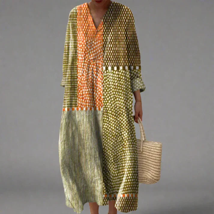 Amillia | Stylowa Sukienka Geometric V-Neck