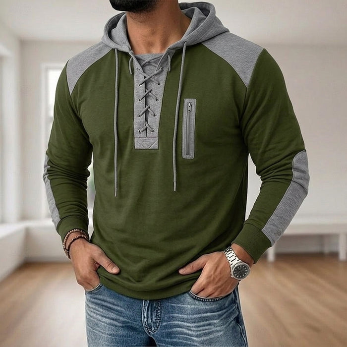 Wesley | Bluza z kapturem i sznurowanym dekoltem