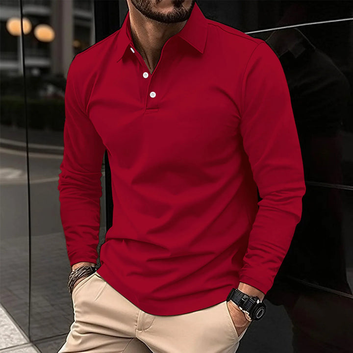 Luca | Smart Casual Polo z Długim Rękawem