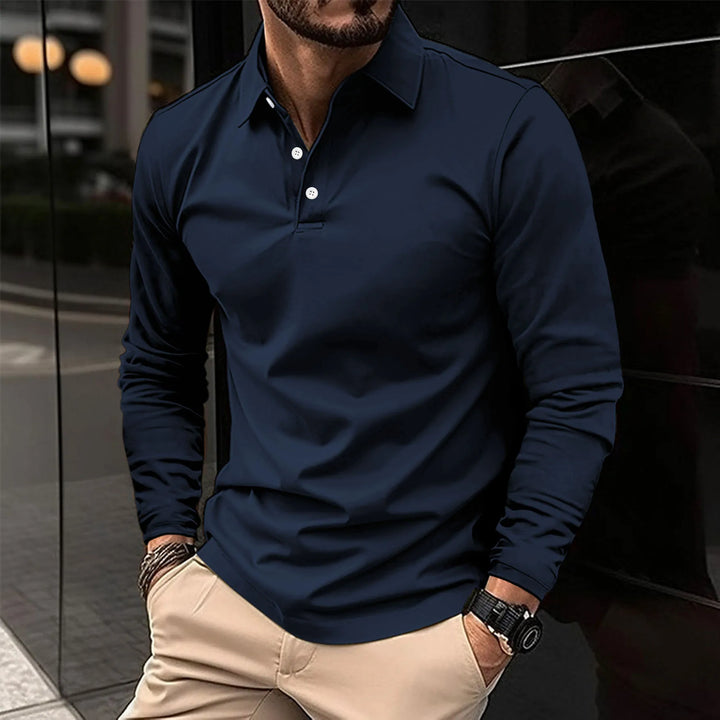 Luca | Smart Casual Polo z Długim Rękawem