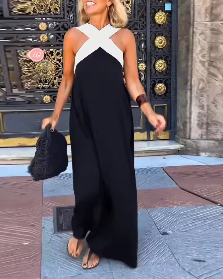 Carolina | Vintage Hollow Shoulder Maxi Dress