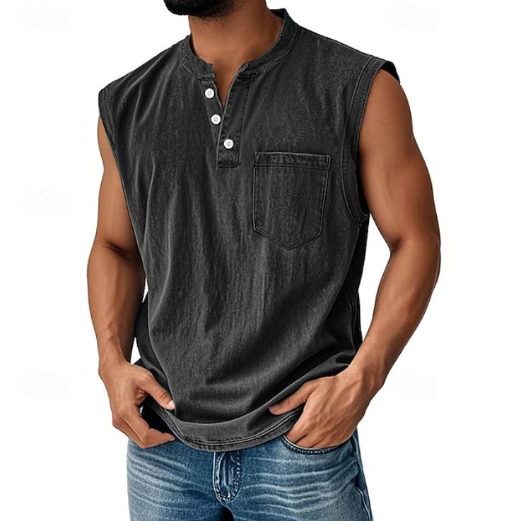 Gerald | Casual Koszulka Bez Rękawów w Stylu Vintage
