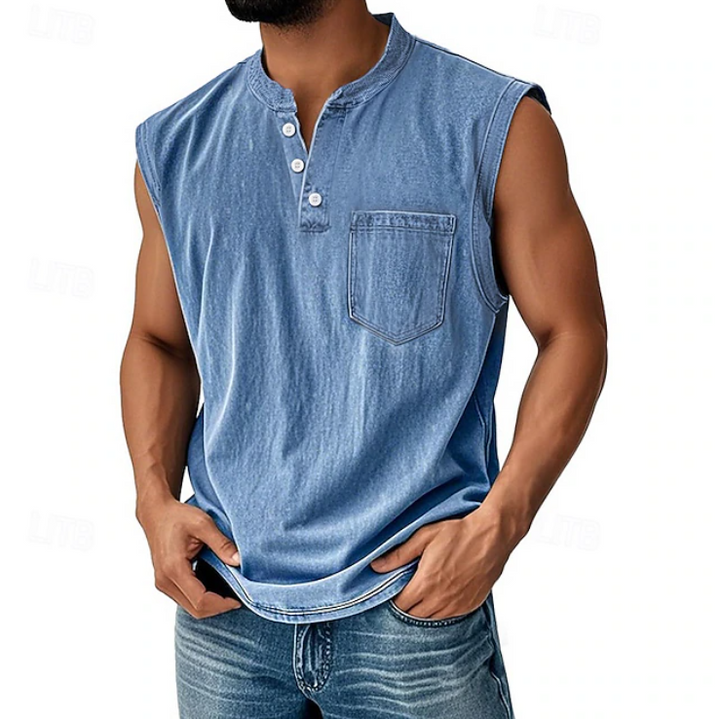 Gerald | Casual Koszulka Bez Rękawów w Stylu Vintage