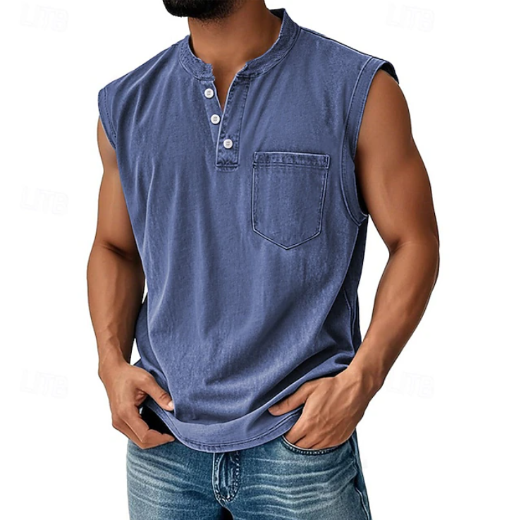 Gerald | Casual Koszulka Bez Rękawów w Stylu Vintage