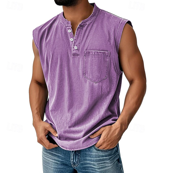 Gerald | Casual Koszulka Bez Rękawów w Stylu Vintage