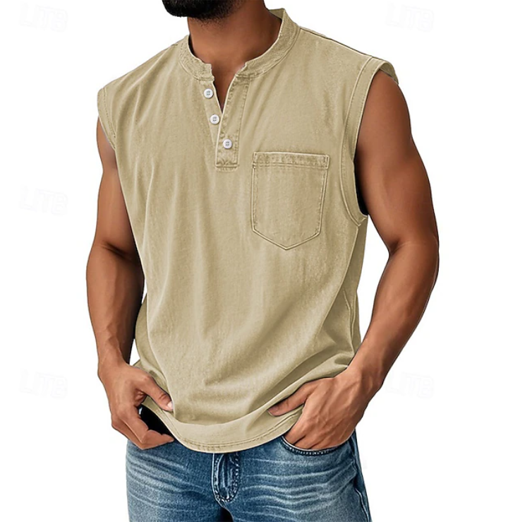 Gerald | Casual Koszulka Bez Rękawów w Stylu Vintage