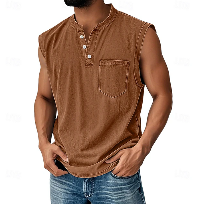 Gerald | Casual Koszulka Bez Rękawów w Stylu Vintage
