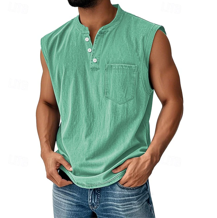 Gerald | Casual Koszulka Bez Rękawów w Stylu Vintage