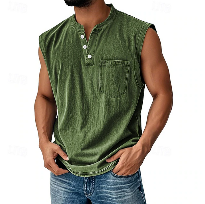 Gerald | Casual Koszulka Bez Rękawów w Stylu Vintage