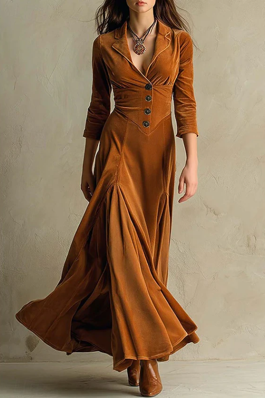 Anna | Elegancka Sukienka Maxi z Dekoltem w Serek