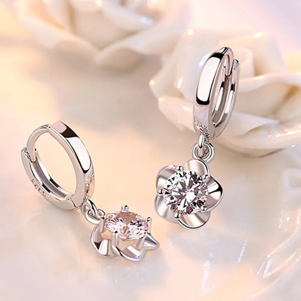 Bethany | Eleganckie Okrągłe Kolczyki z Białym Cyrkonią