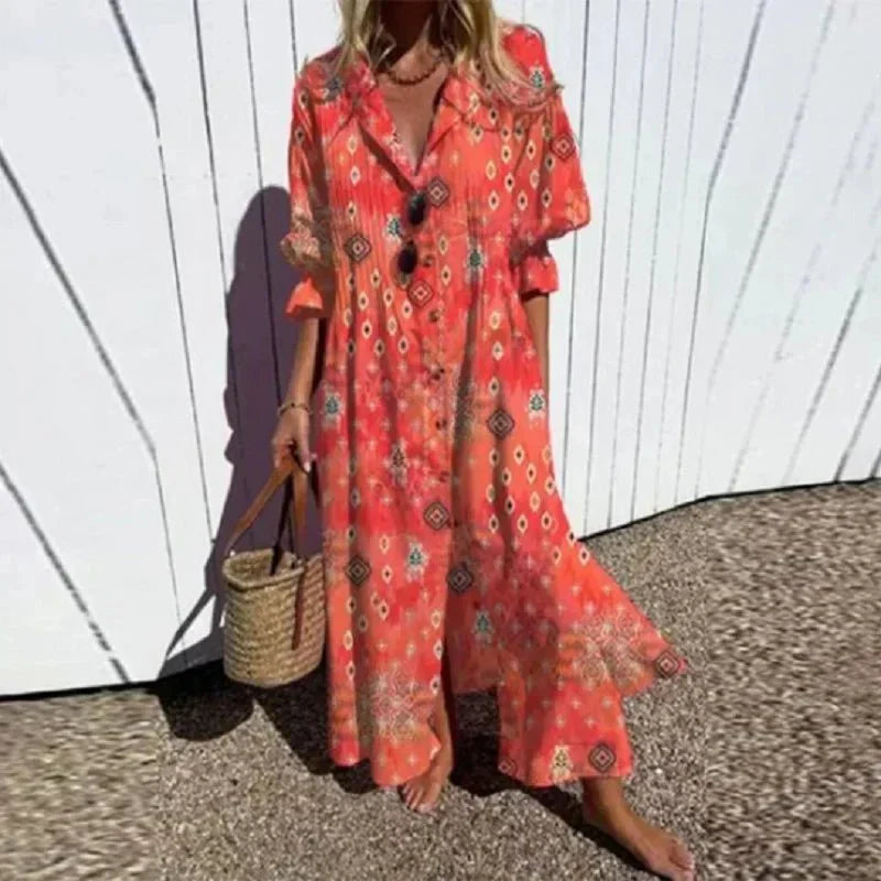 Rimmey | Elegancka Szeroka Sukienka Boho