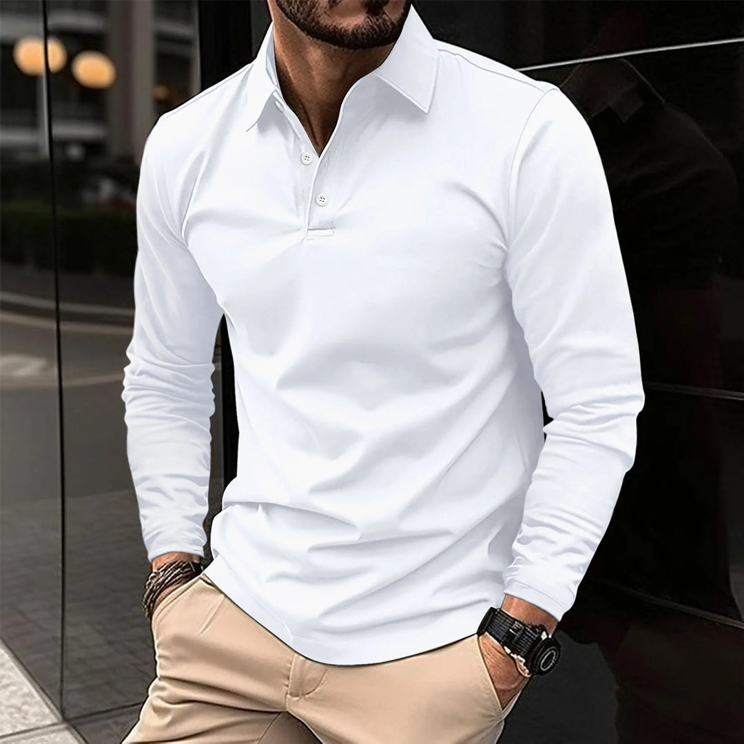 Luca | Smart Casual Polo z Długim Rękawem