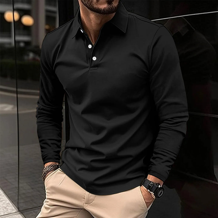 Luca | Smart Casual Polo z Długim Rękawem