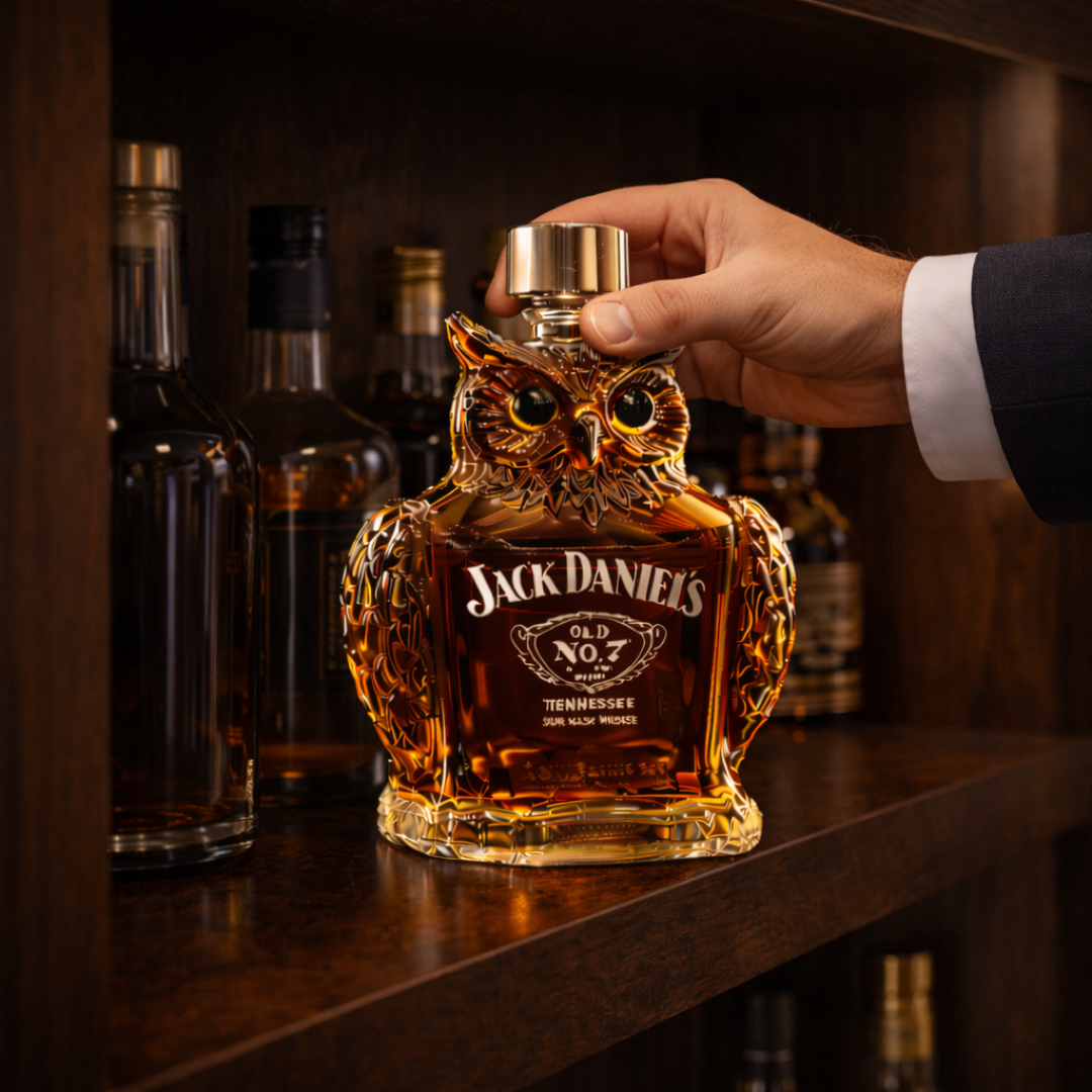 Lance | Butelka Whisky z Wzorem Sowy