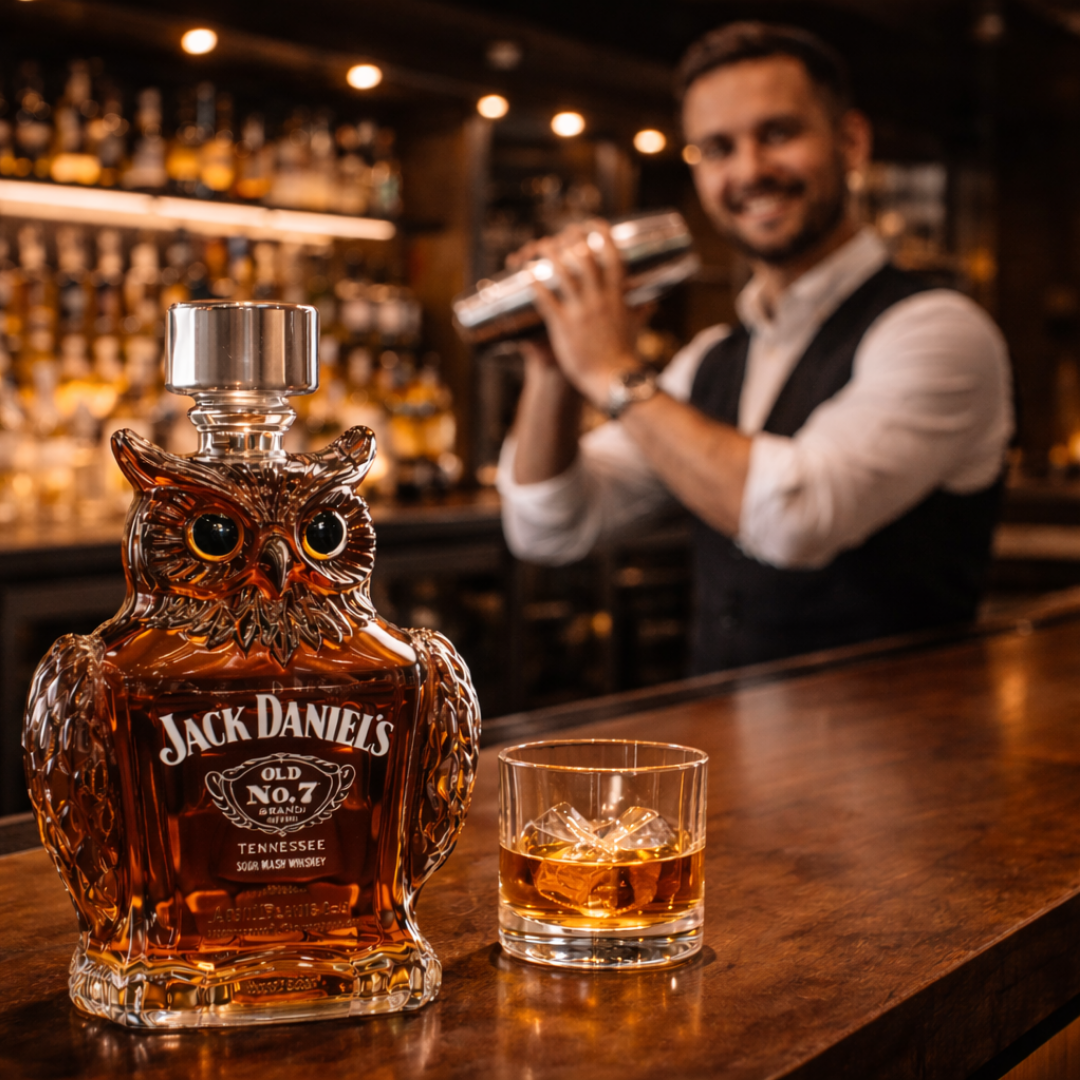 Lance | Butelka Whisky z Wzorem Sowy