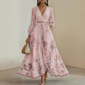 Alexia | Elegancka Maxi Sukienka z Plisowaniem i Dekoltem w Szpic