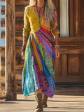 Alice | Elegancka Sukienka w Stylu Boho z Motywem Słonecznym