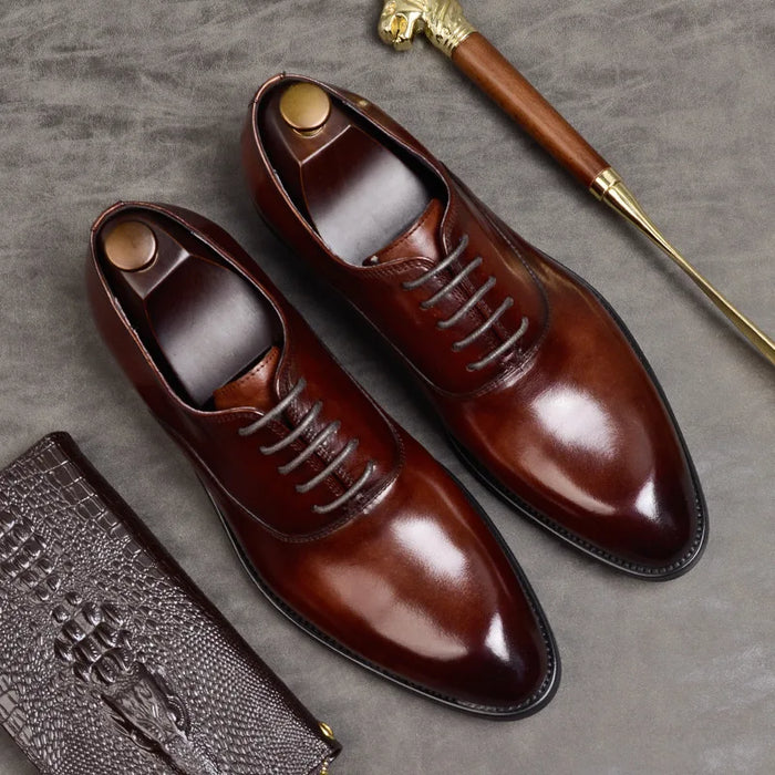 Męskie Buty Oxford ze Sznurowaniem na Przód do Pracy