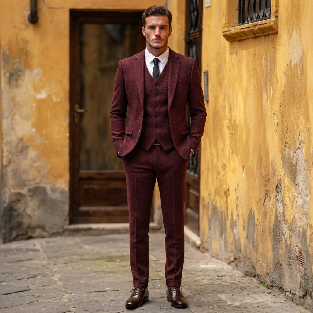 Wallace | Elegancki Garnitur Trzyczęściowy
