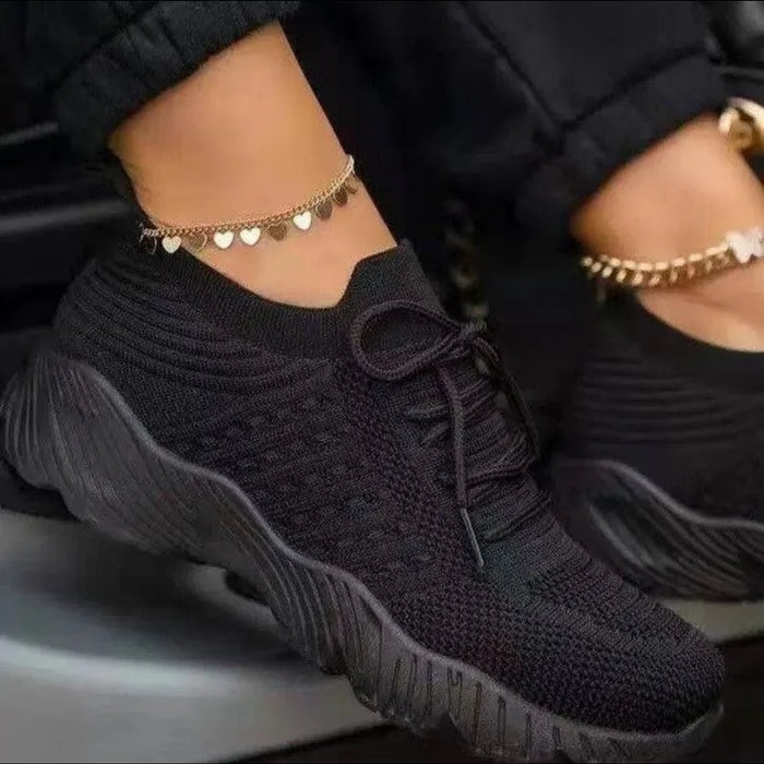 Damskie Oddychające Sneakersy z Siateczką i Sznurowaniem