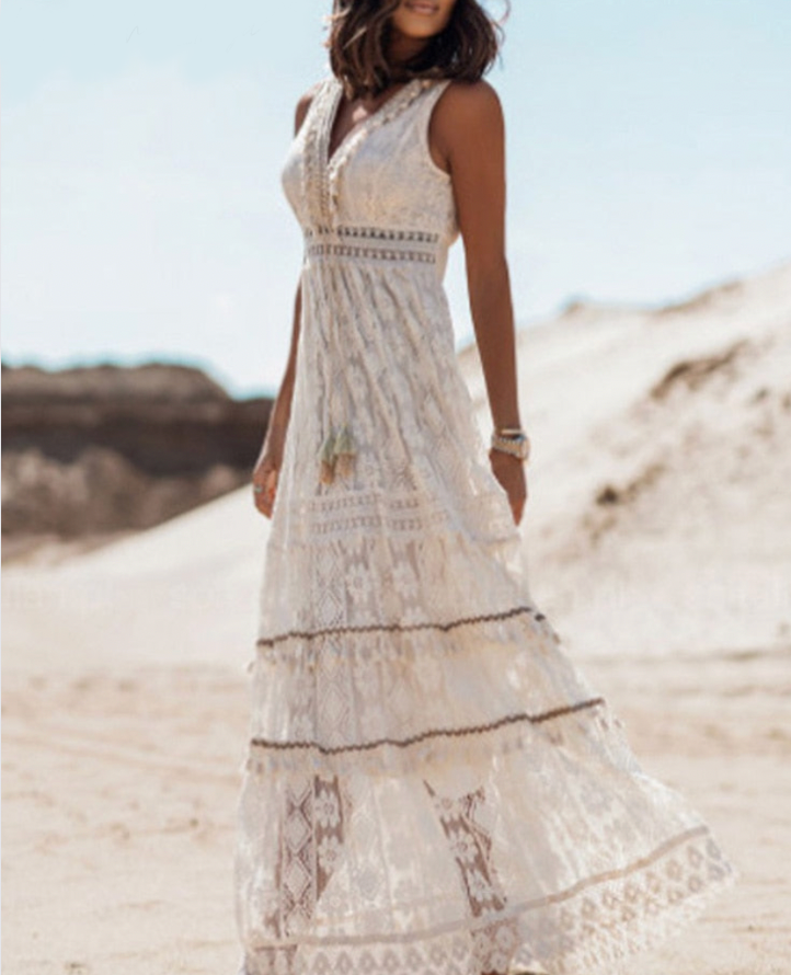 Isabelle | Letnia Sukienka Boho Maxi dla Kobiet | Plażowa Casual
