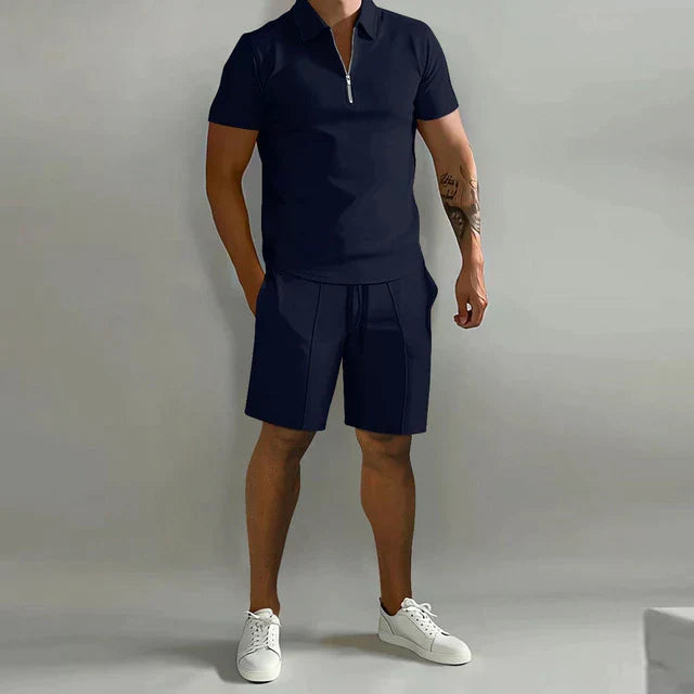 Jacob | Elegancki zestaw polo i dopasowanych szortów