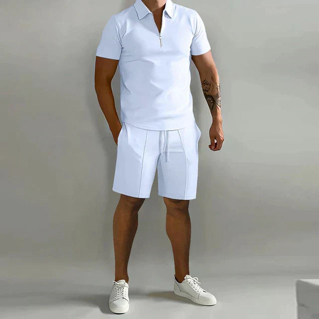 Jacob | Elegancki zestaw polo i dopasowanych szortów
