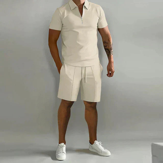 Jacob | Elegancki zestaw polo i dopasowanych szortów