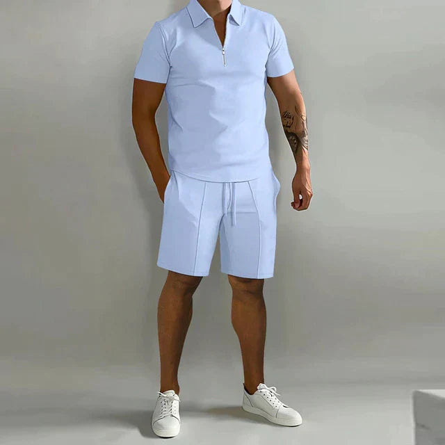 Jacob | Elegancki zestaw polo i dopasowanych szortów