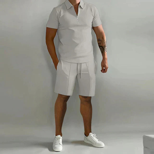 Jacob | Elegancki zestaw polo i dopasowanych szortów