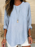 Madison | Elegancka Bluzka w Paski o Sylwetce