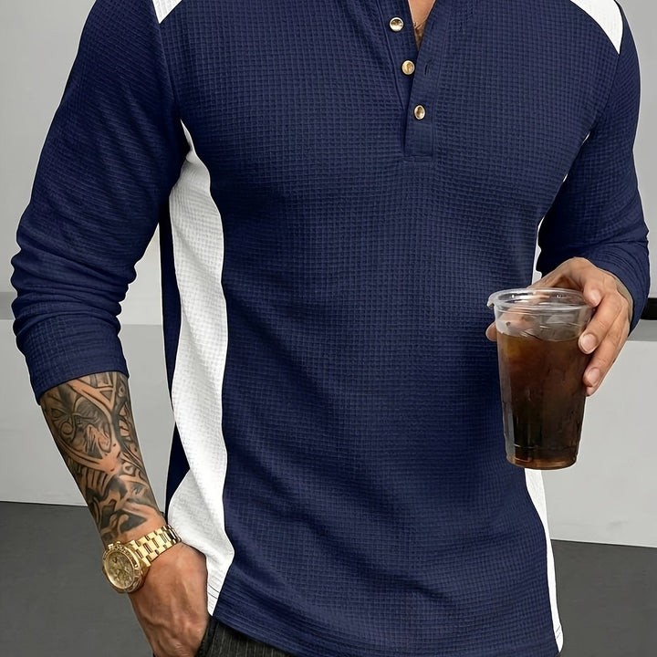 Curtis | Teksturowany longsleeve Henley