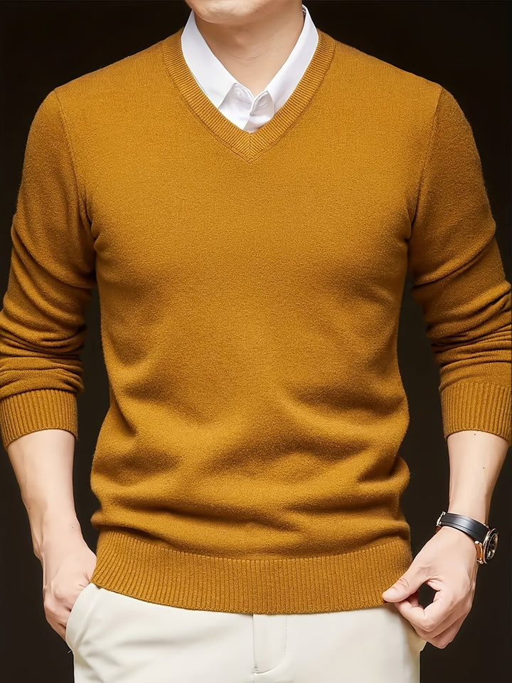 Hugh | Elegancki sweter w serek