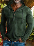 Rowan | Teksturowany Henley z Kapturem