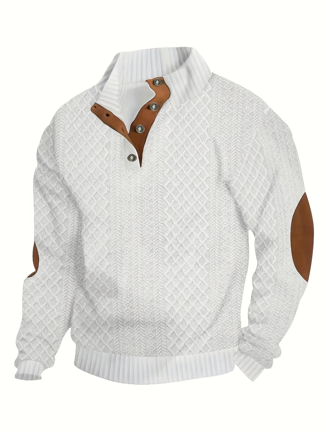Ronan | Sweter Henley z Stojącym Kołnierzem i Guzikami