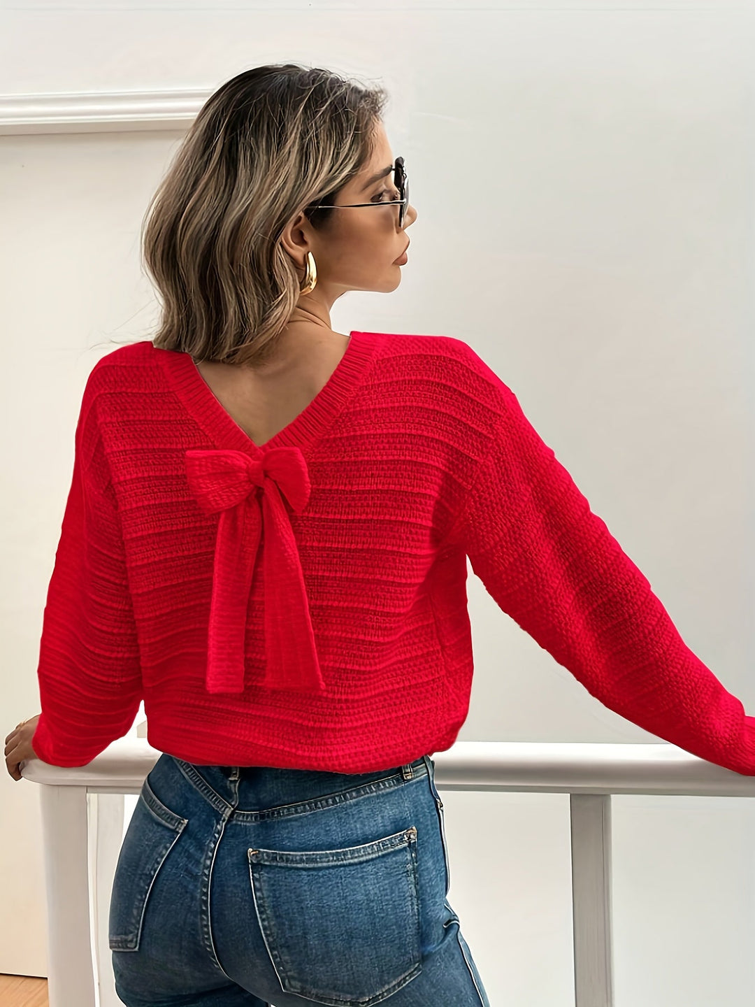 Imogen | Sweter z Wstążkowym Detalem