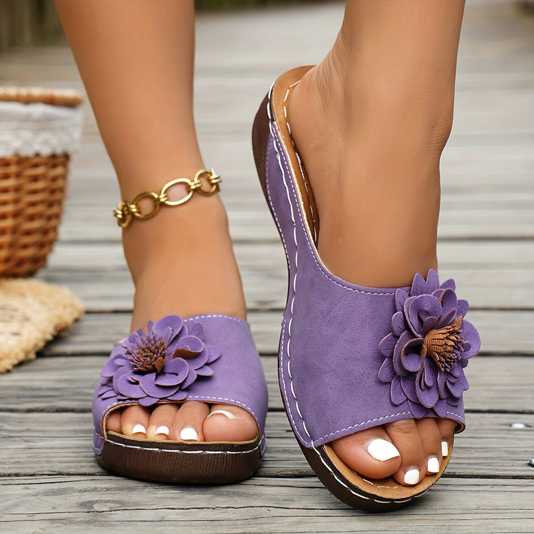Melanie | Kwiatowe Wedge Sandals