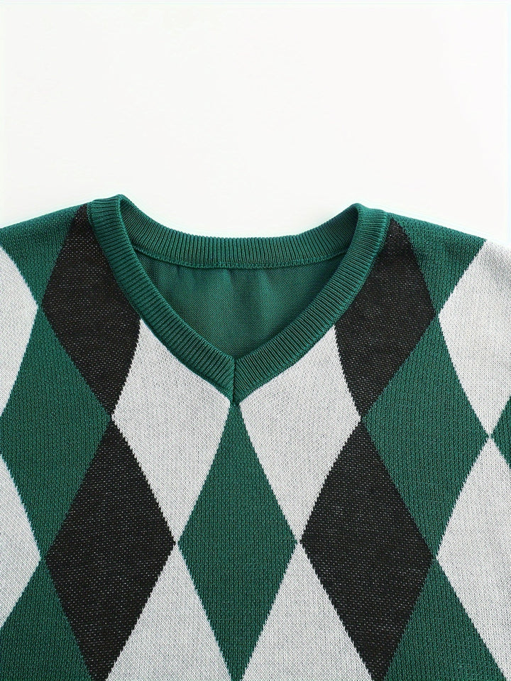 Chandler | Klasyczny Kamizelka w Wzór Argyle
