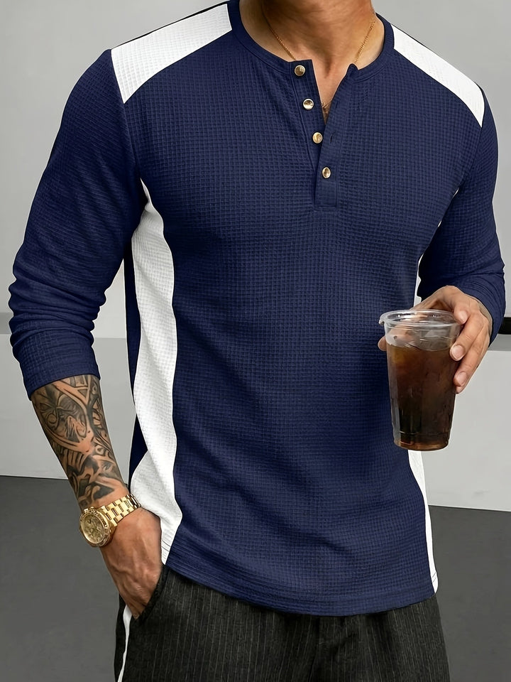 Curtis | Teksturowany longsleeve Henley