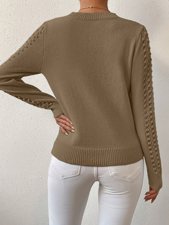 Aveline | Sweter z okrągłym dekoltem i wzorem ażurowym