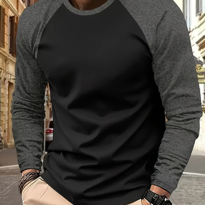 Trevor | Dwukolorowy T-shirt z Długim Rękawem