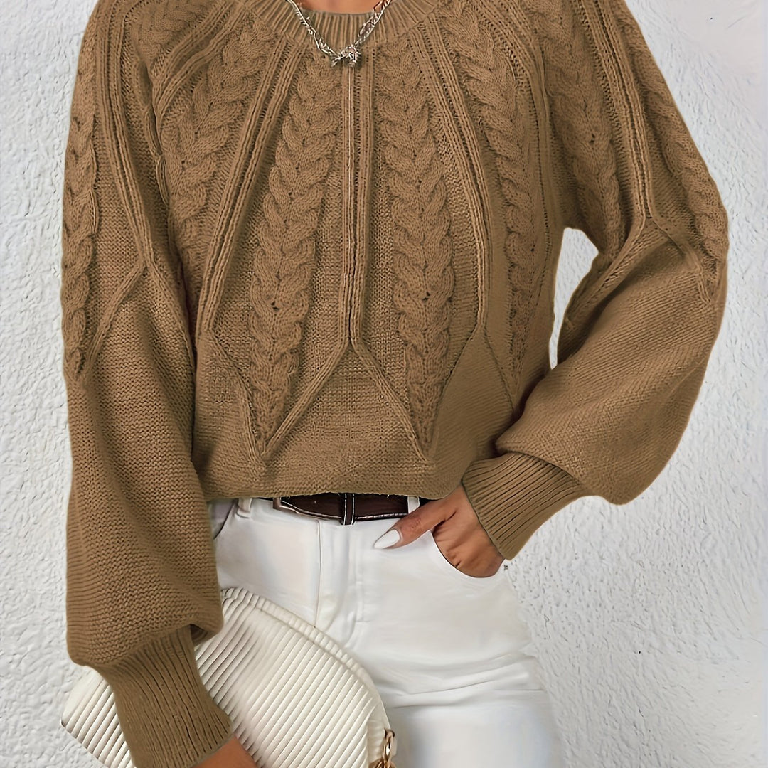 Cassidy | Sweter z okrągłym dekoltem w sploty
