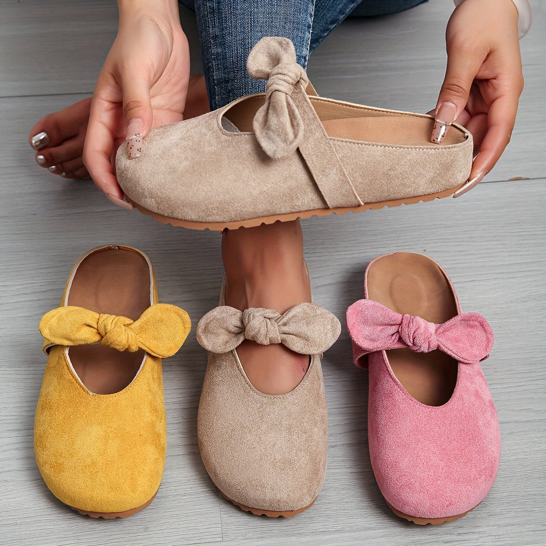 Whitney | Miękkie Klapki Slip-On z Kokardą