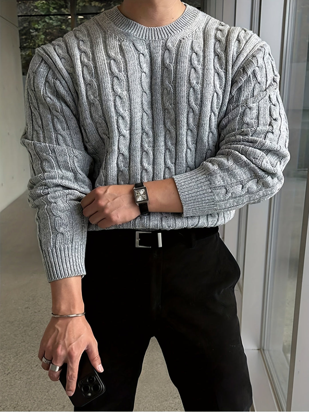 Preston | Sweter z skręconym splotem